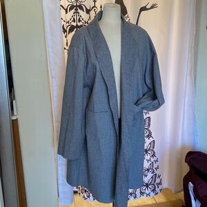 SHEIN Gray Herringbone Over Coat cotton polyester blend